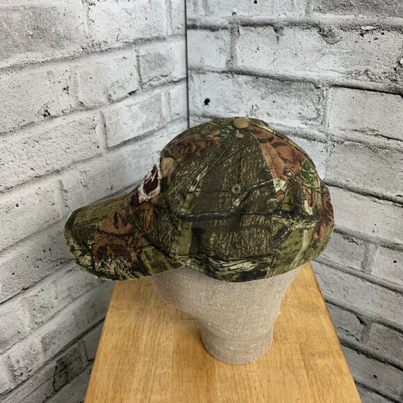 Mossy Oak Camo Hat Distressed Embroidered Adjustable Trucker Cap - Picture 4 of 7